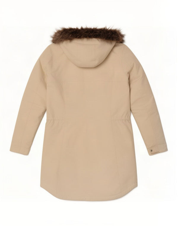 Columbia Casaco feminino acolchoado com capuz e grandes dimensões UK 10 Small Off White
