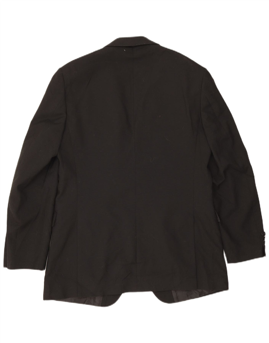 Jaqueta blazer masculina de 2 botões Marks & Spencer Reino Unido 42 grande poliéster preto