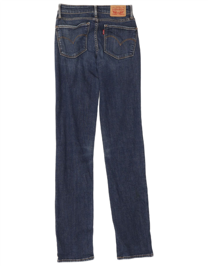 Calça jeans feminina Levi's 714 Straight W23 L33 azul algodão