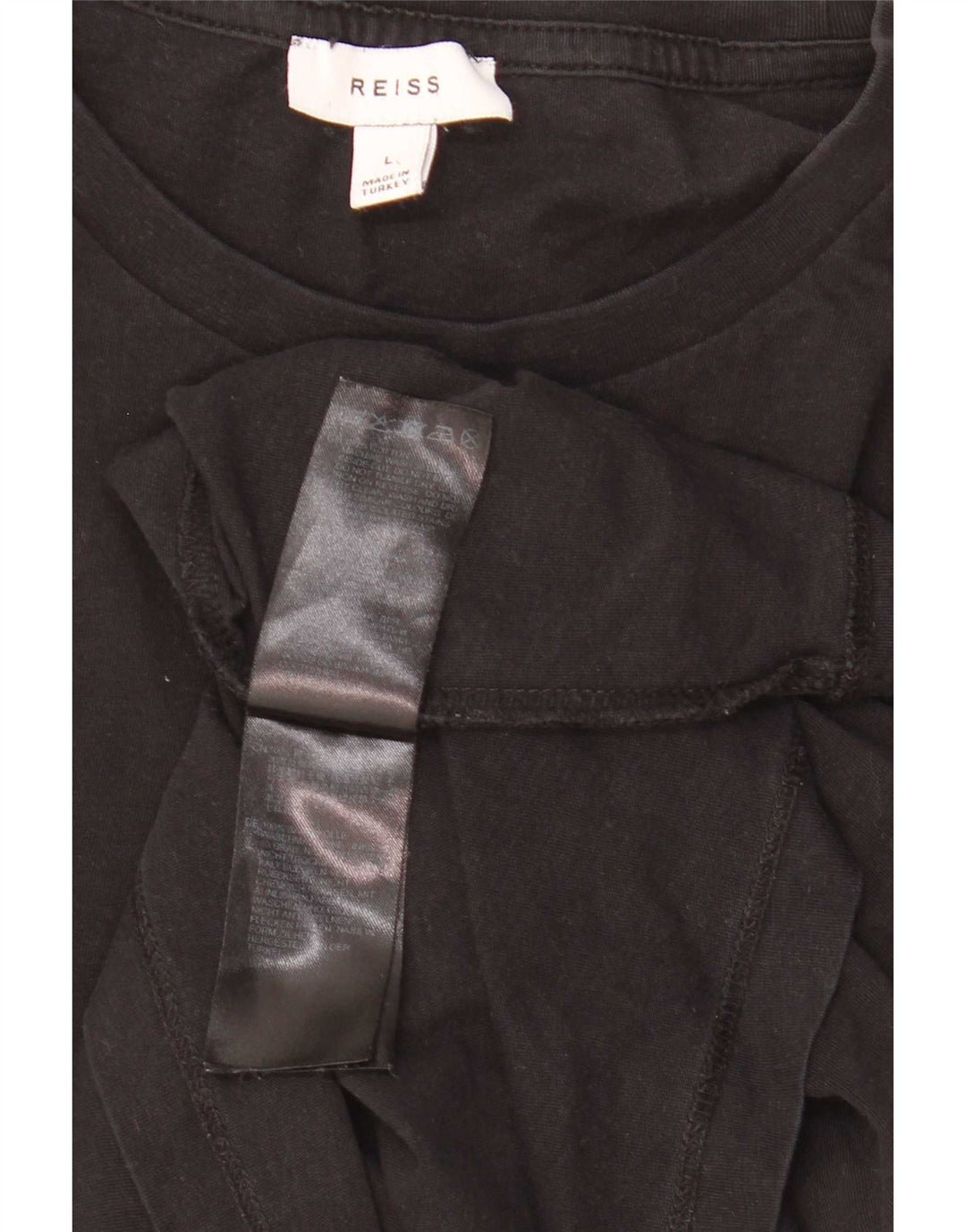 Camiseta masculina Reiss Top grande de algodão preto