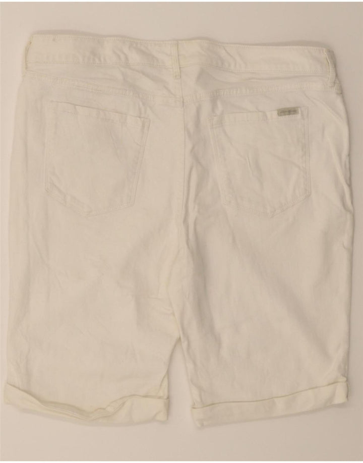 EDDIE BAUER Womens Denim Shorts US 12 Large W34 White Cotton Vintage Eddie Bauer and Second-Hand Eddie Bauer from Messina Hembry 