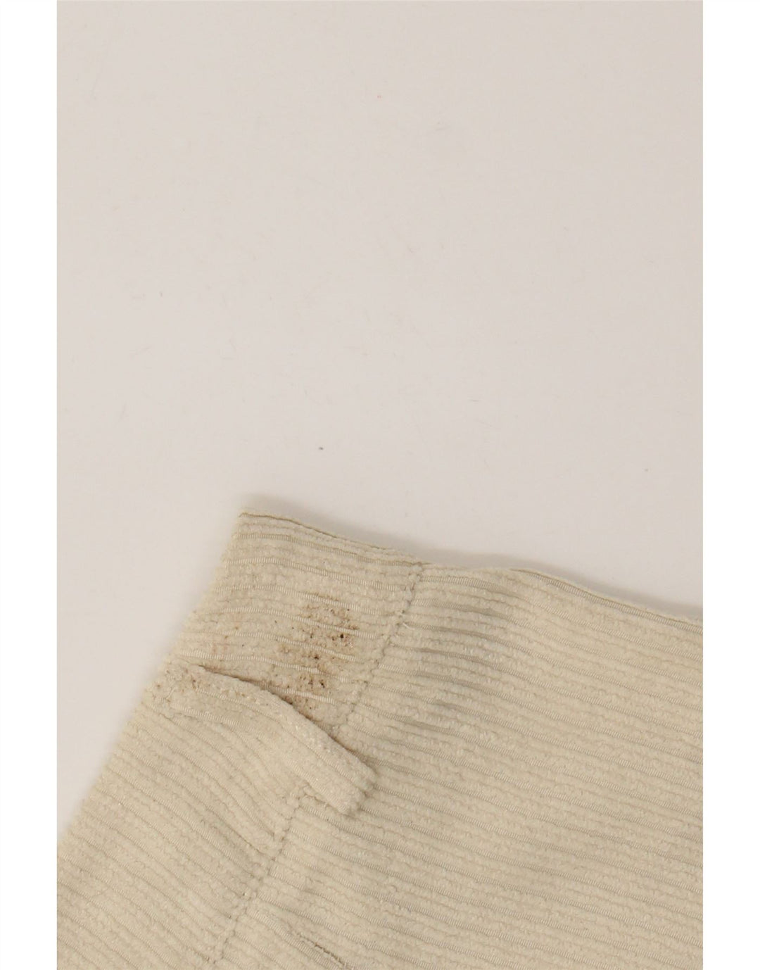 Shorts de veludo feminino Benetton UK 12 médio W28 poliéster bege
