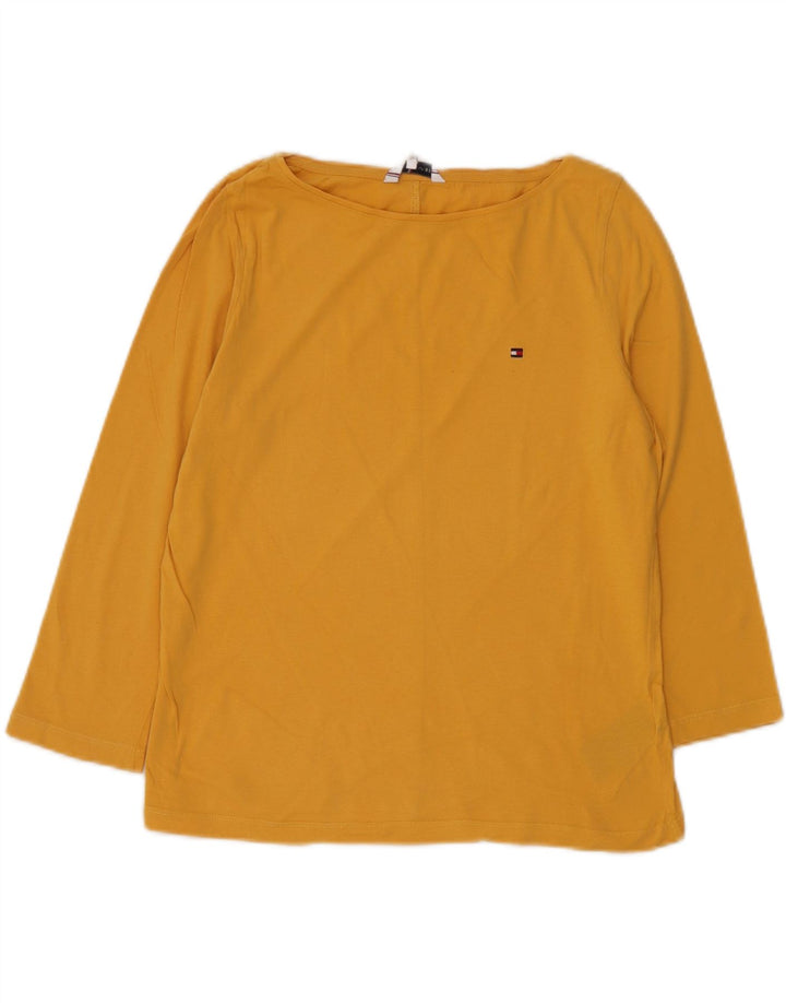 Top feminino Tommy Hilfiger manga 3/4 Reino Unido 14 algodão amarelo médio