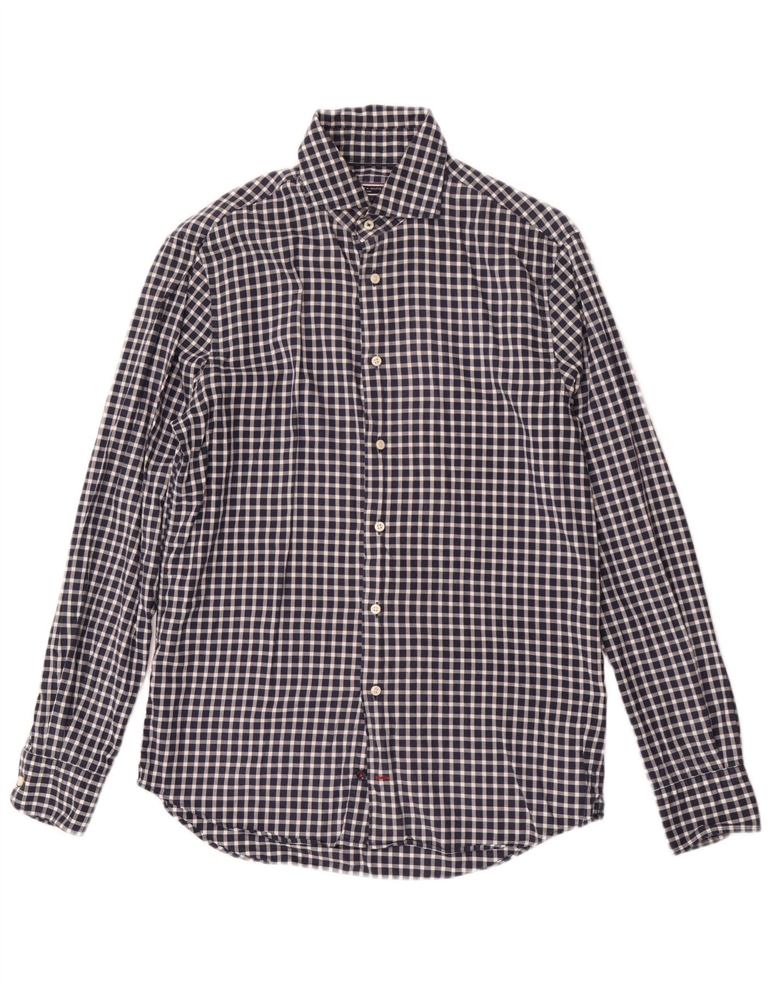 Camisa masculina Tommy Hilfiger tamanho 38 15 médio azul marinho algodão guingão