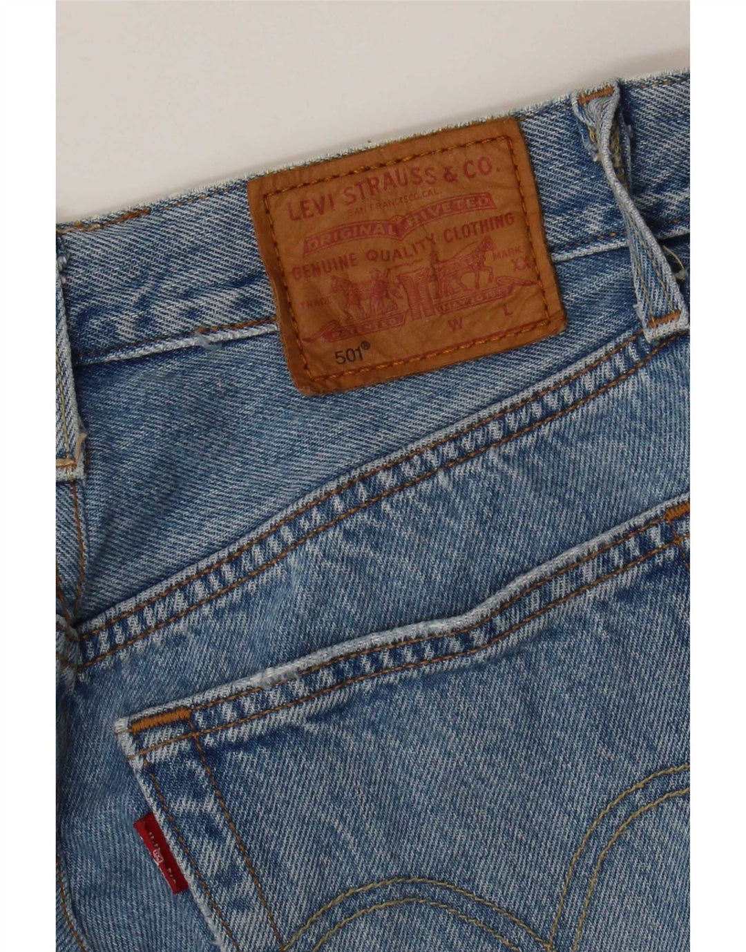 Calça jeans feminina Levi's 501 Distressed Straight W26 L26 Azul