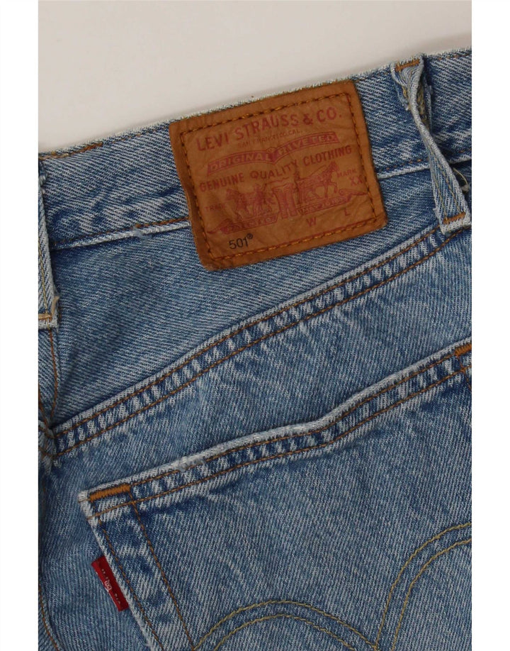 Calça jeans feminina Levi's 501 Distressed Straight W26 L26 Azul