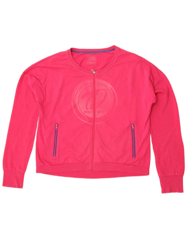 Diadora Womens Graphic Oversized Tracksuit Top Jacket UK 16 Grande Rosa