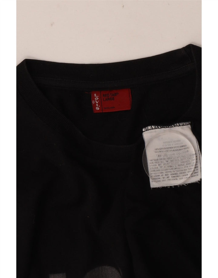 Top gráfico masculino Levi's manga comprida grande algodão preto
