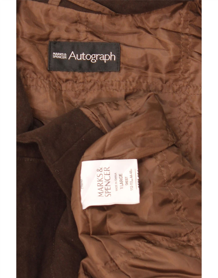 Jaqueta masculina Marks & Spencer Autograph Bomber UK 42 XL algodão marrom