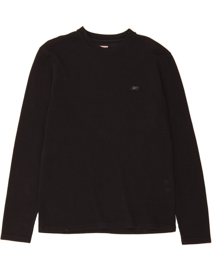 REEBOK Womens Top Long Sleeve UK 14 Medium Black Vintage Reebok and Second-Hand Reebok from Messina Hembry 