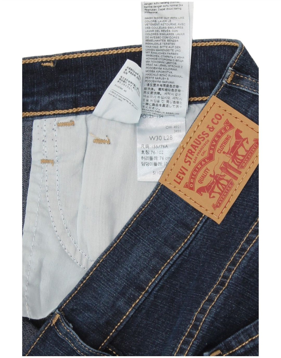 Jeans skinny feminino Levi's W30 L28 algodão azul