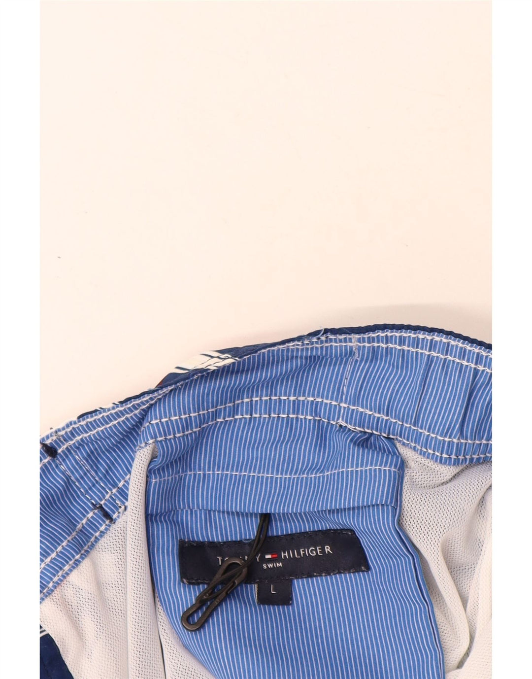 Shorts de banho masculino TOMMY HILFIGER grande poliéster floral azul marinho