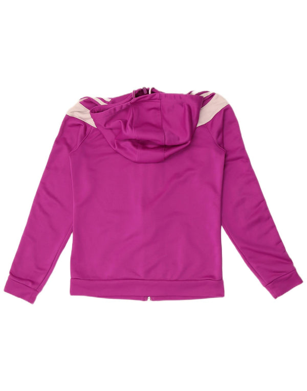 Adidas Womens Zip Hoodie Sweater UK 8/10 Pequeno Roxo Colorblock