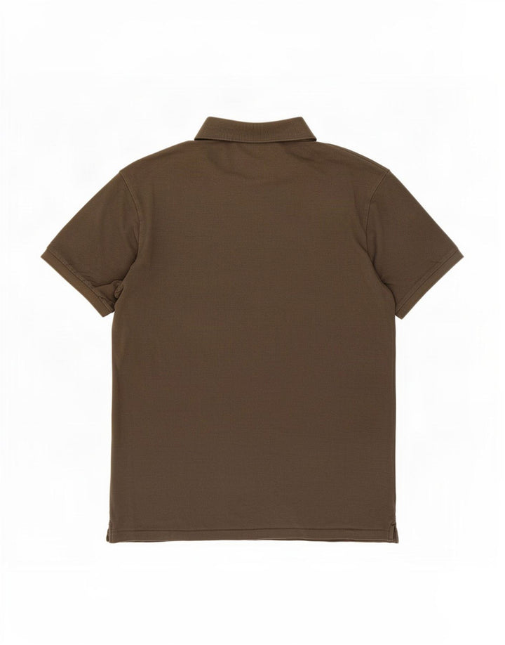 Camisa polo masculina Scotch & Soda de algodão marrom médio