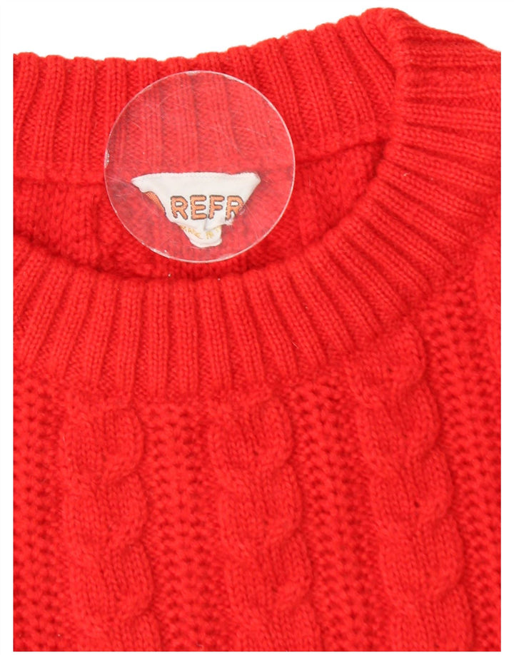 Suéter vintage masculino com gola redonda pequeno vermelho