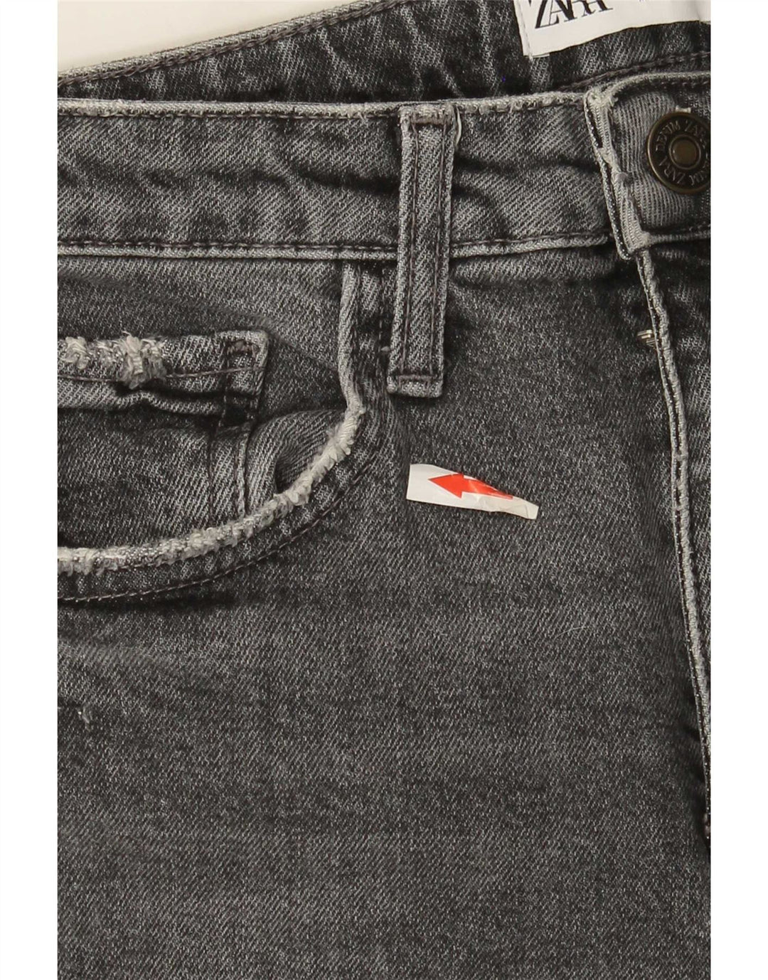 Calça jeans reta feminina Zara EU 34 2XS W24 L27 cinza