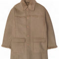 Sobretudo Sherpa Masculino Vintage Reino Unido 40 Poliéster Verde Grande