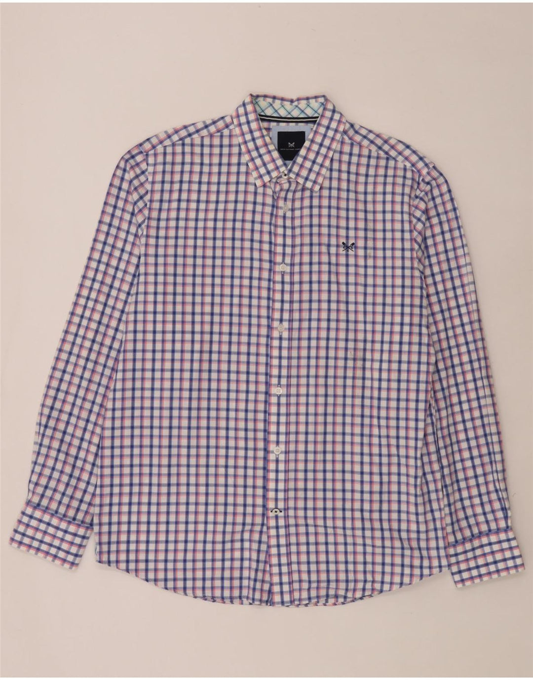 Camisa masculina clássica de ajuste da Crew Clothing grande xadrez multicolorida