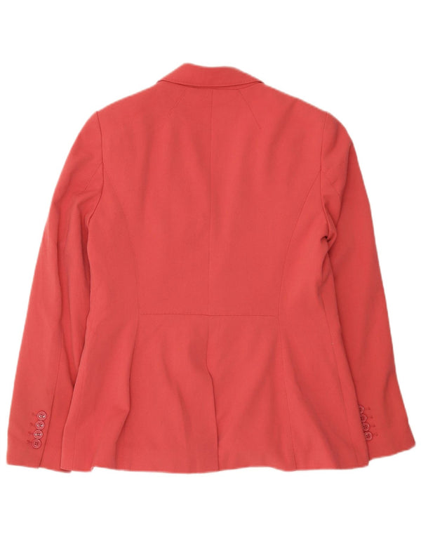 Jaqueta blazer feminina Marks & Spencer com 1 botão Reino Unido 12 poliéster rosa médio