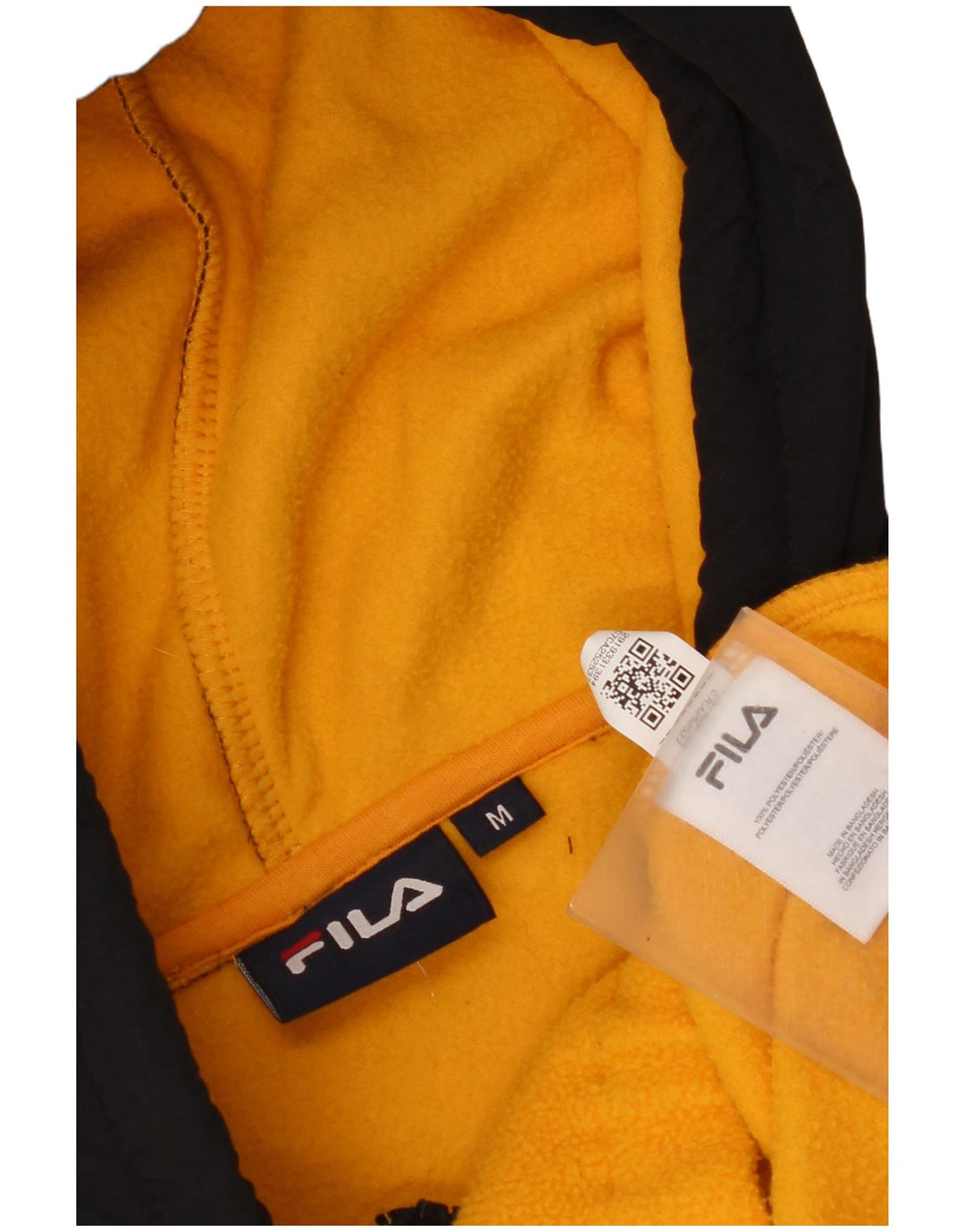 Fila Mens Graphic Hooded Fleece Jumper Médio Amarelo Poliéster Colorblock