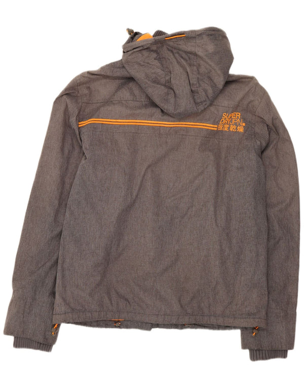 Jaqueta corta-vento masculina Superdry com capuz e blusão UK 40 grande cinza esportivo