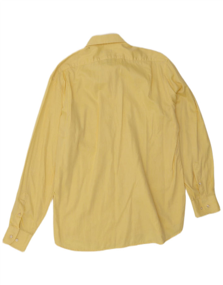 Camisa masculina CACHAREL tamanho 40 15 3/4 algodão amarelo médio
