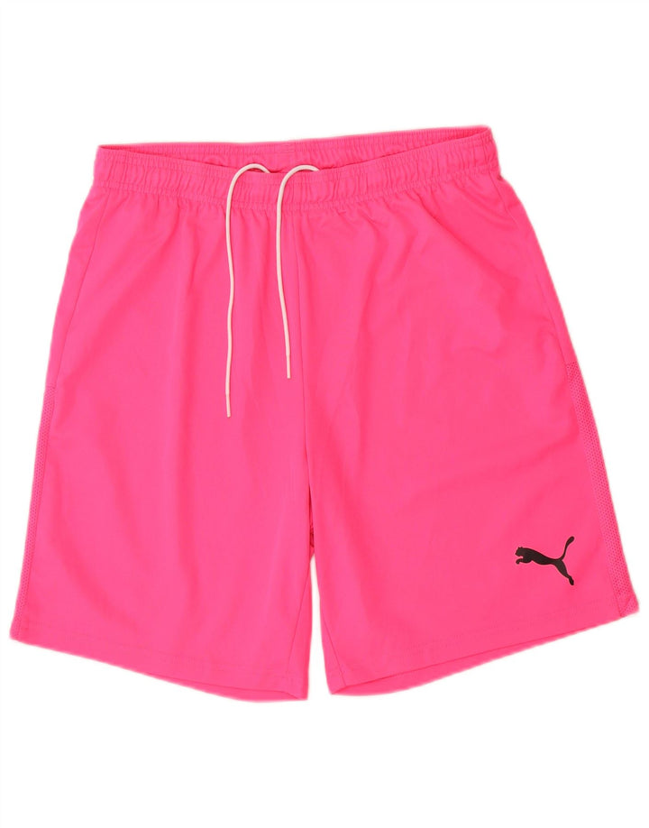 Shorts esportivos masculinos Puma médio rosa poliéster