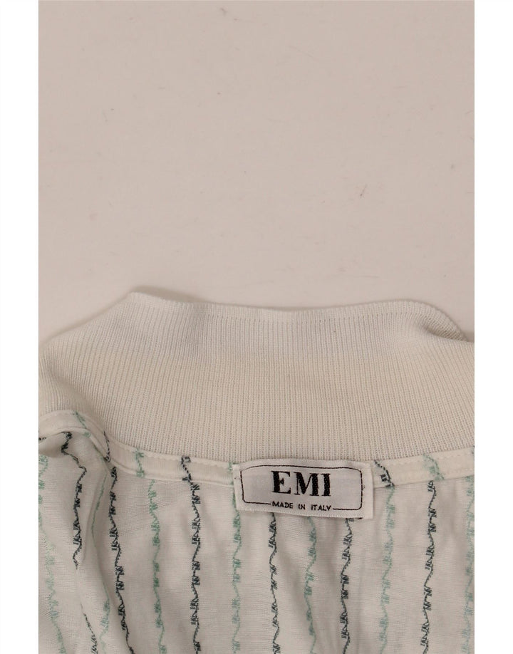 Camisa polo masculina vintage XL listrada branca