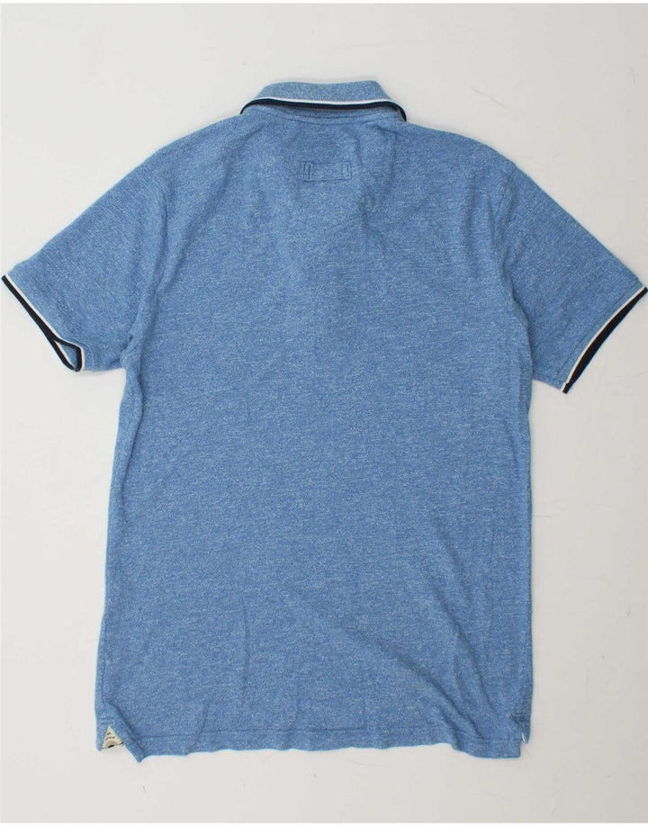 Camisa polo masculina FAT FACE de algodão azul médio