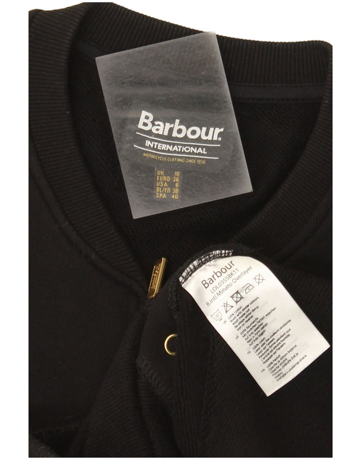 Jaqueta feminina de treino Barbour UK 10 algodão preto pequeno