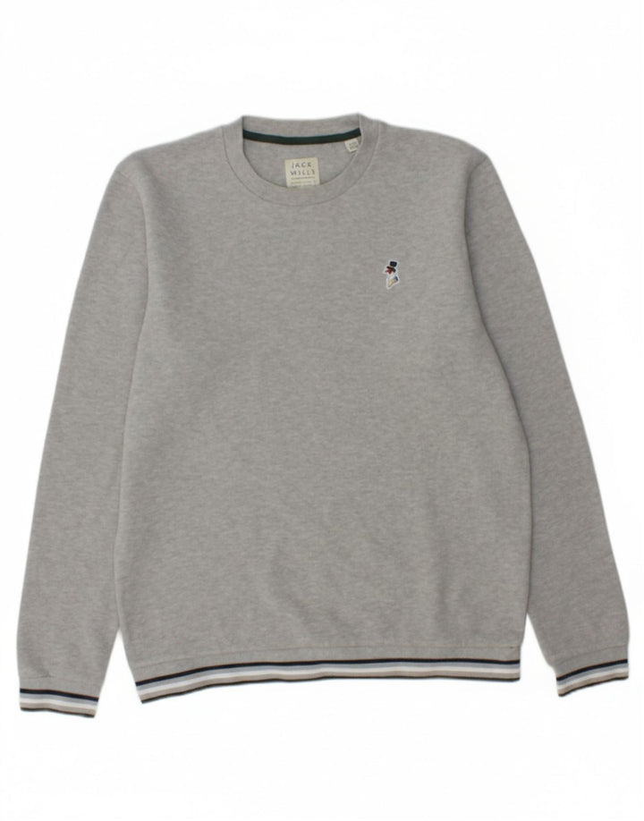 JACK WILLS moletom masculino jumper pequeno algodão cinza