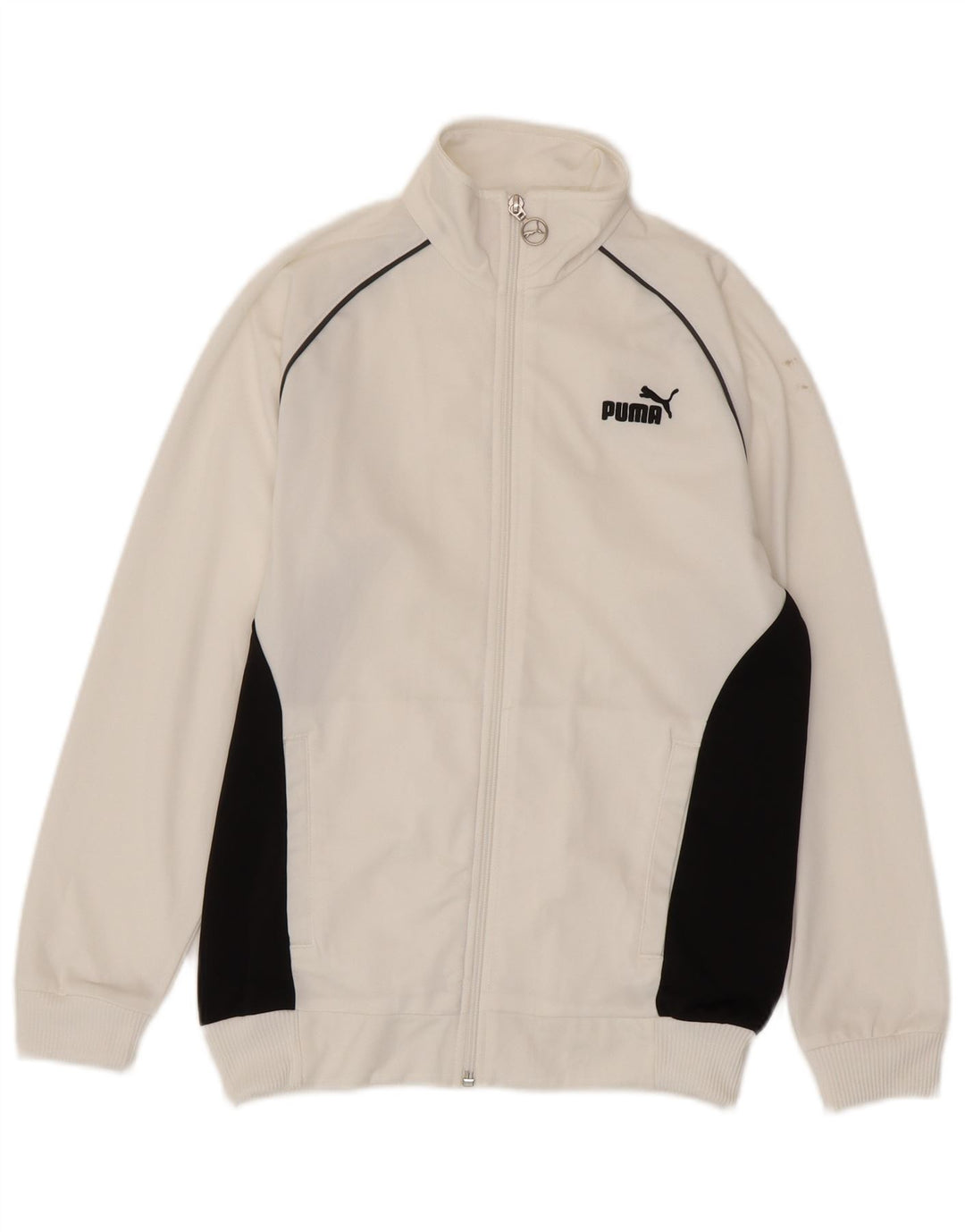 Jaqueta de treino feminina PUMA 11-12 anos poliéster colorblock branco