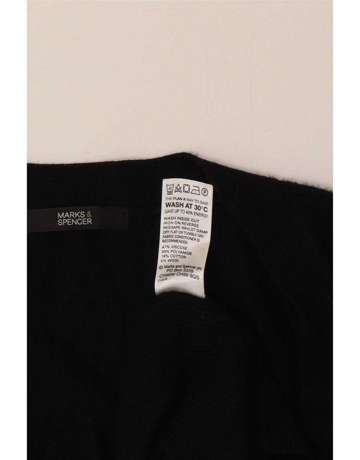 Suéter cardigã feminino Longline da Marks & Spencer Reino Unido 12 viscose preta média