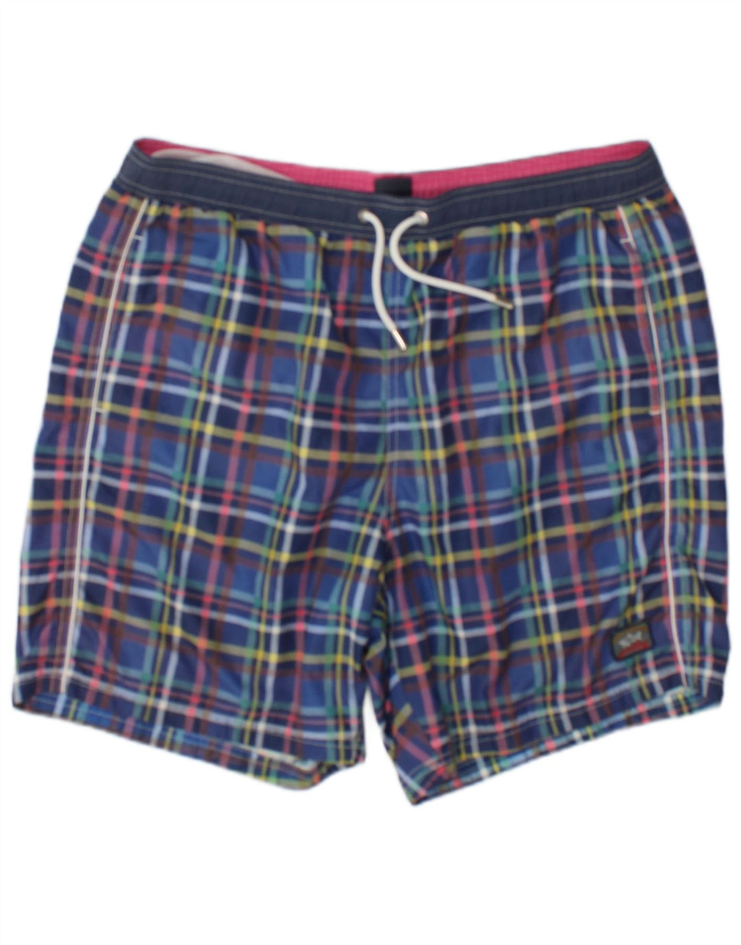 Shorts de natação masculino Paul & Shark Yachting grande xadrez multicolorido