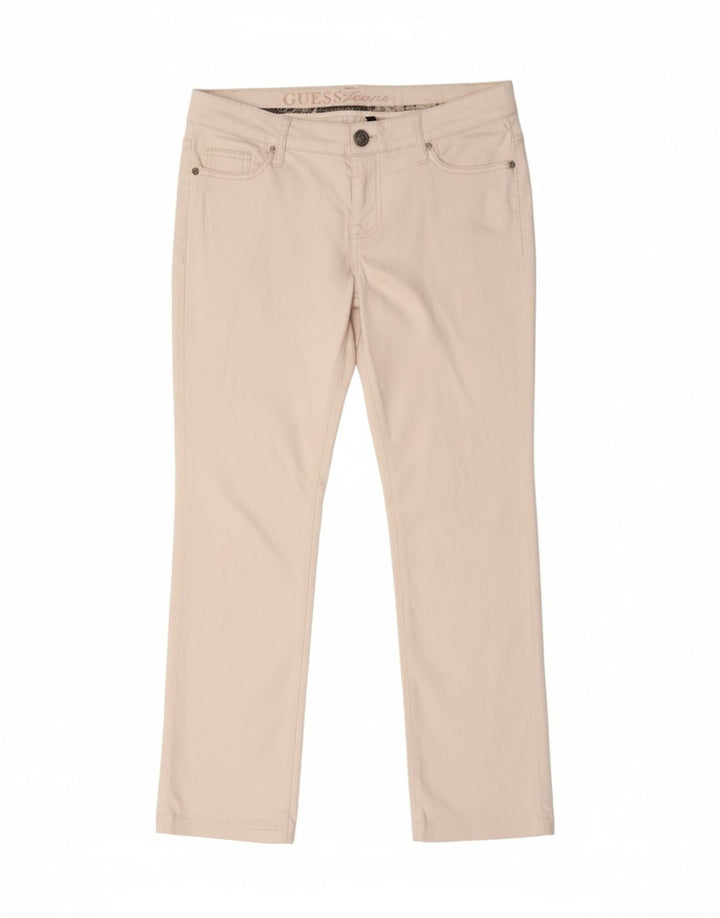 GUESS Womens Slim Casual Trousers W30 L28 White Cotton Vintage Guess and Second-Hand Guess from Messina Hembry 