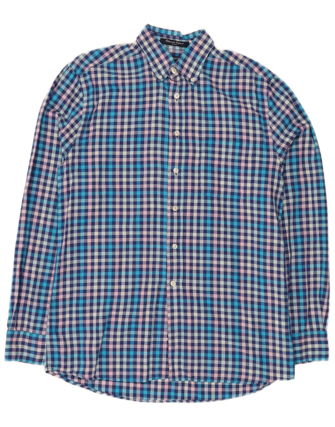 Gant Camisa masculina E-Z Fit algodão guingão azul médio