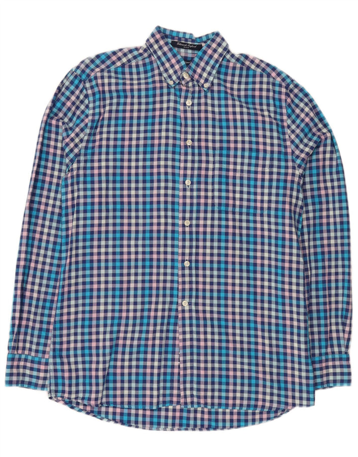 Gant Camisa masculina E-Z Fit algodão guingão azul médio