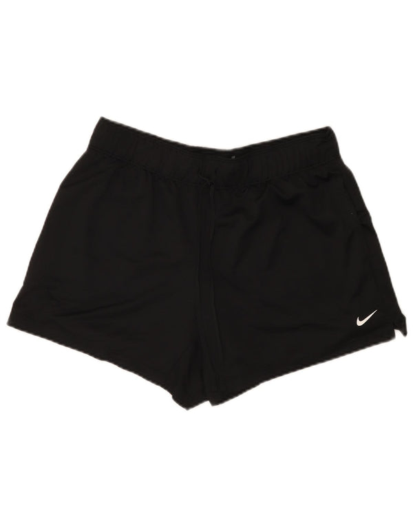 Shorts esportivos femininos Nike Dri Fit UK 16 grande poliéster preto