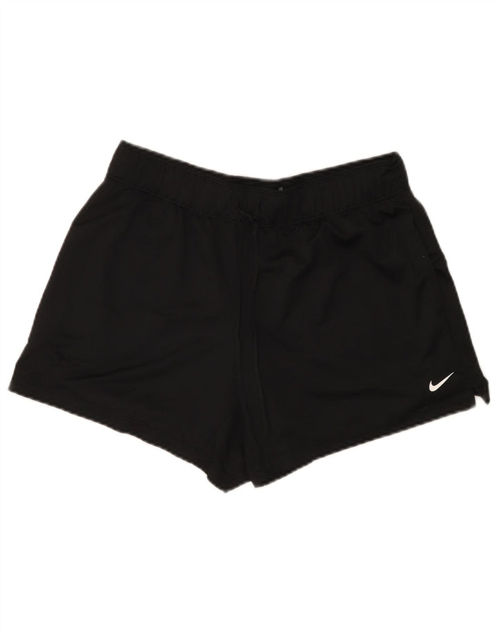 Shorts esportivos femininos Nike Dri Fit UK 16 grande poliéster preto