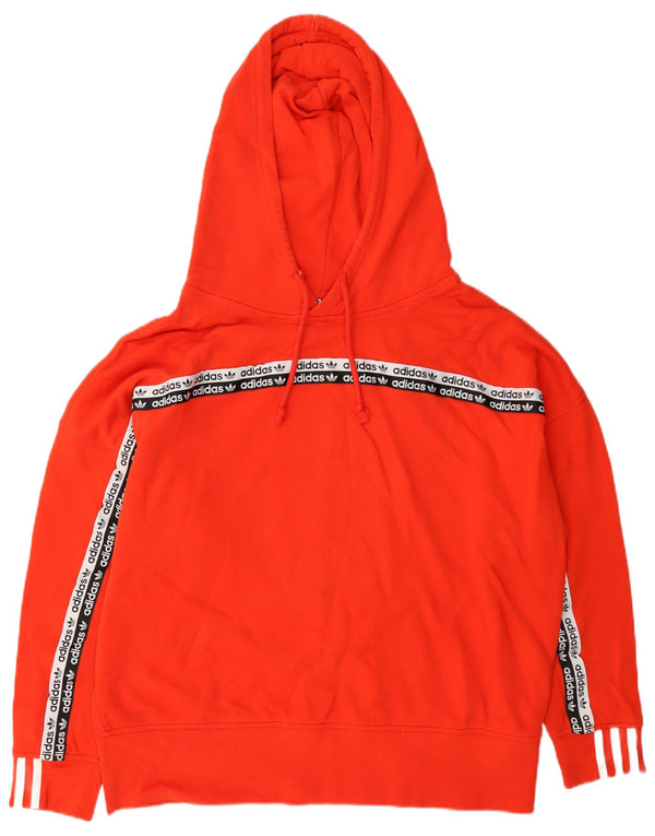 Adidas Womens Graphic Hoodie Jumper UK 14 Medium Orange Colourblock