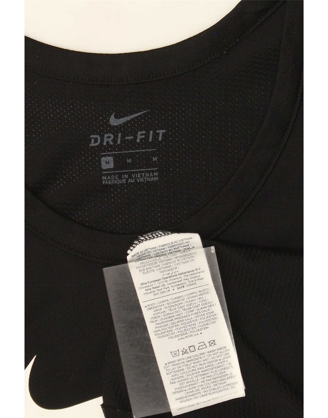 Colete gráfico Nike masculino Dri Fit Top médio preto poliéster