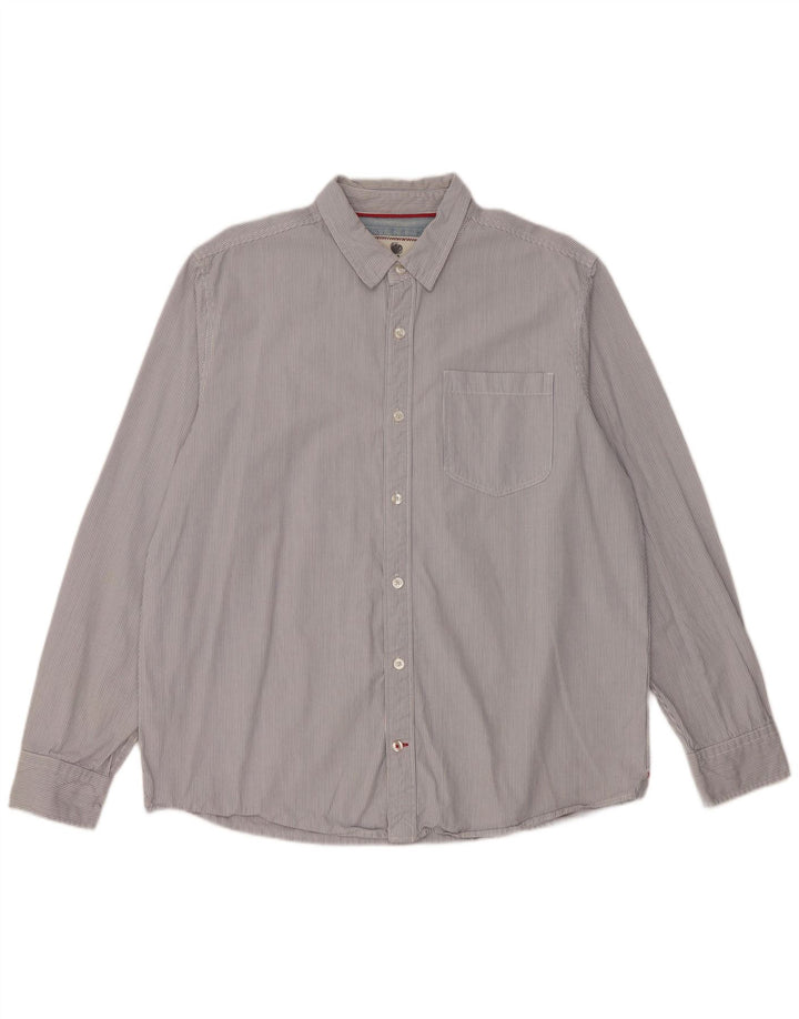 Camisa masculina Fat Face XL risca de giz azul