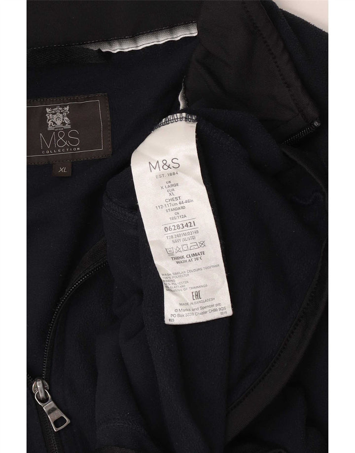 Jaqueta de lã masculina Marks & Spencer Reino Unido 42 XL azul marinho poliéster