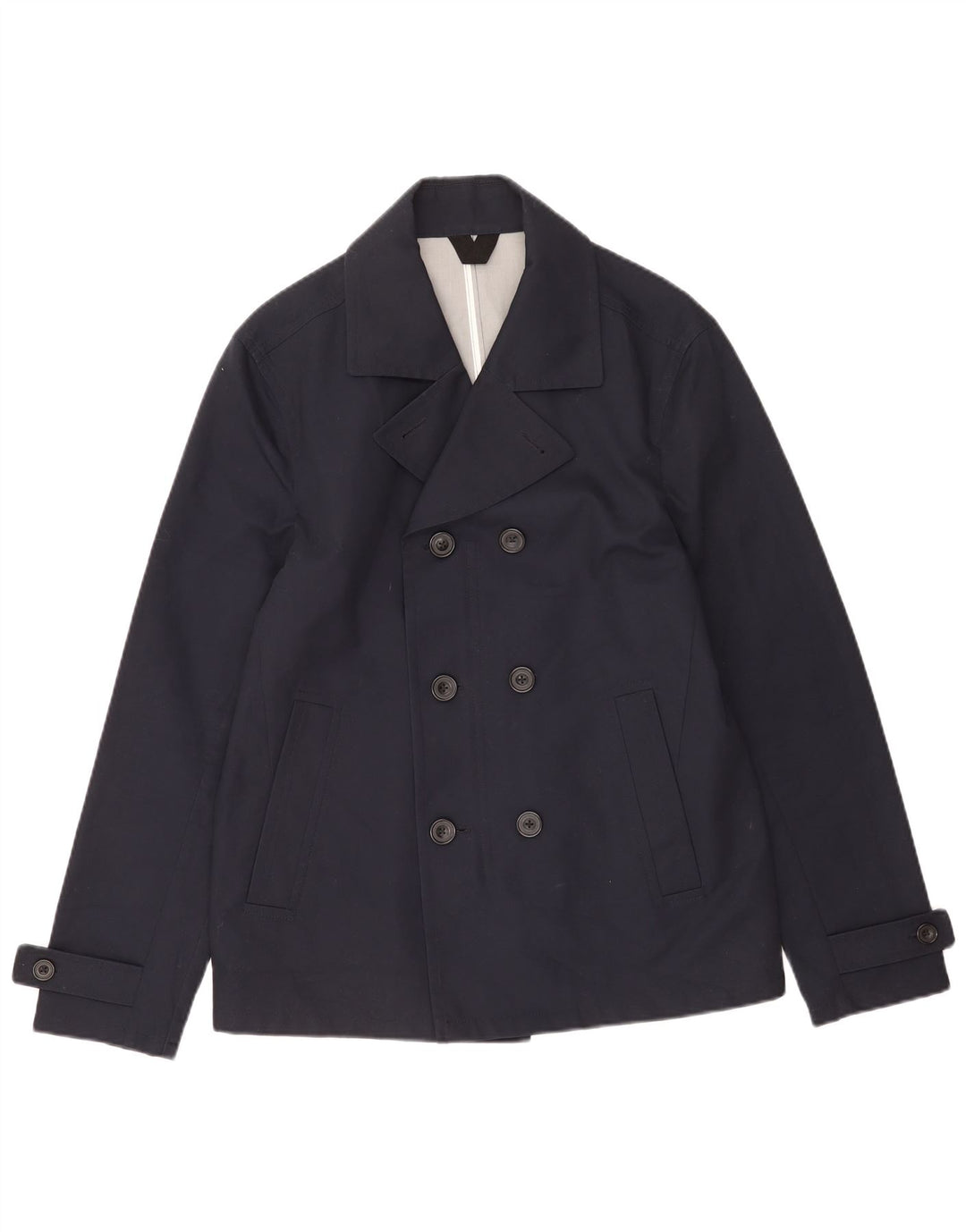 Casaco masculino Marks & Spencer Pea UK 38/40 pequeno algodão azul marinho