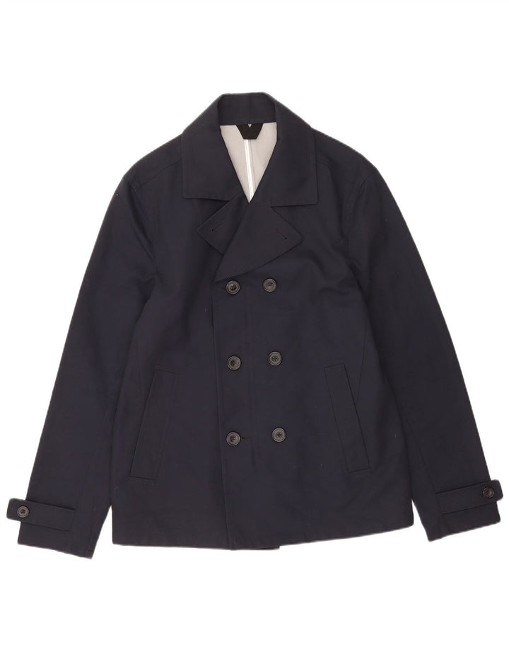 Casaco masculino Marks & Spencer Pea UK 38/40 pequeno algodão azul marinho