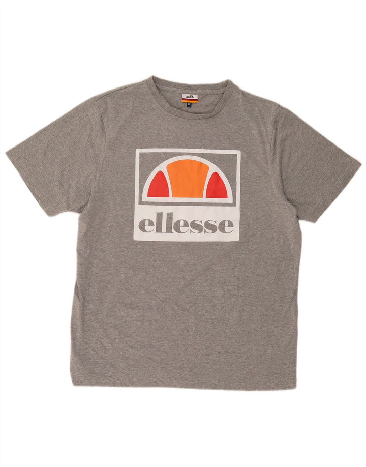 Camiseta Ellesse masculina gráfica Top XL algodão cinza