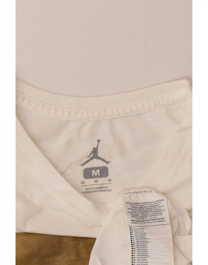 Camiseta Jordan masculina gráfica Top médio algodão branco