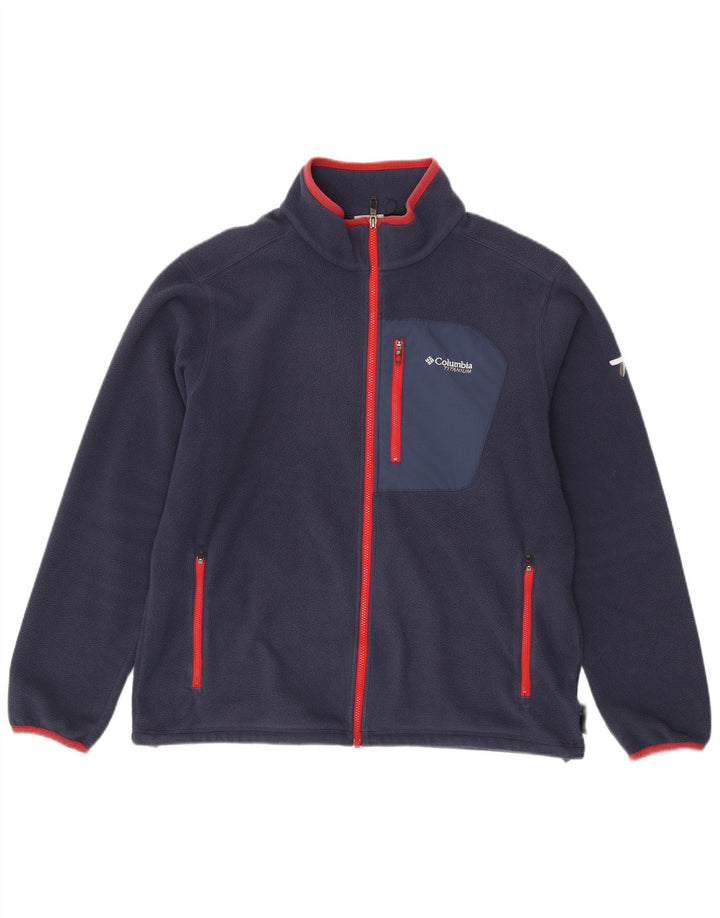 Jaqueta masculina Columbia Titanium Fleece UK 42 XL azul marinho poliéster
