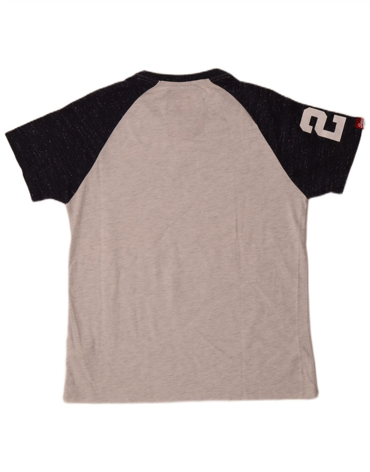Camiseta gráfica masculina Superdry Top XL cinza colorblock algodão