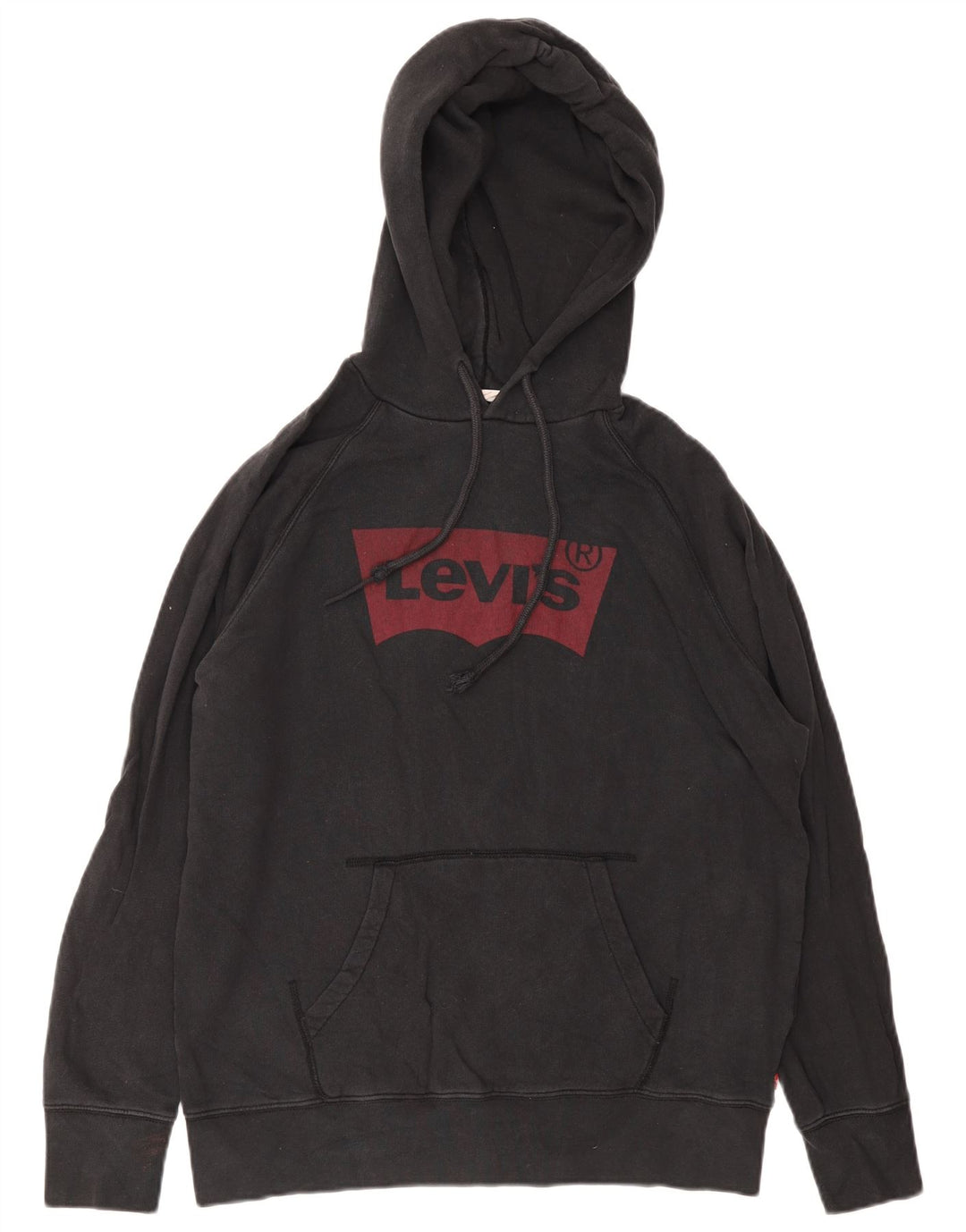 Moletom com capuz gráfico masculino Levi's médio preto algodão